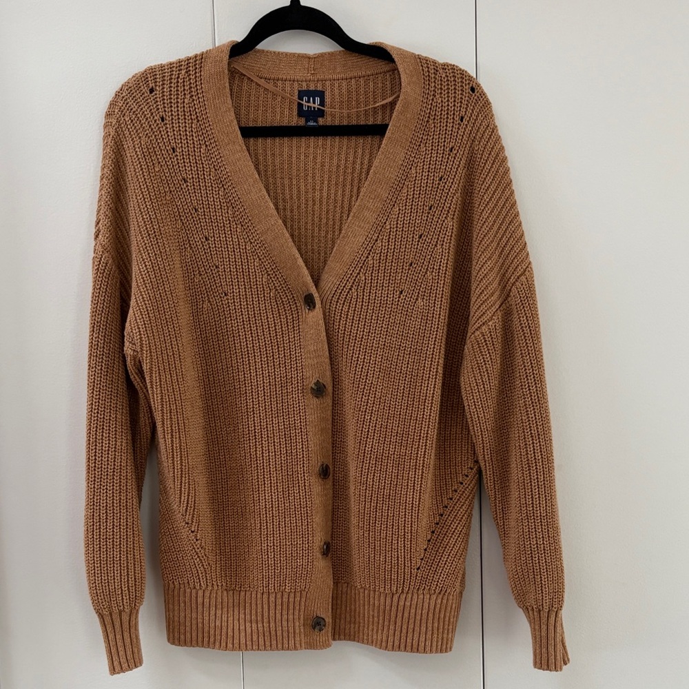 Gap cotton cardigan in camel
